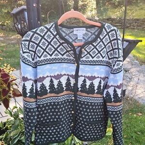 Vintage, Empress Forest Pattern Cardigan. Perfect For A Holiday Party🌲